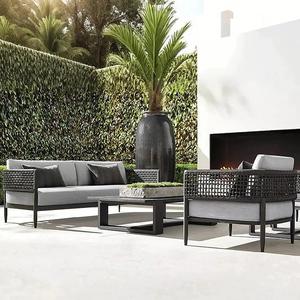 Garden Rope Set Courtyard <b>Rattan</b> <b>Outdoor</b> Furniture with Cushion Patio Couch Sectional <b>Outdoor</b> Set - Product Image 1