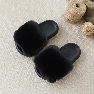 Pantuflas de verano para niños y niñas, para interiores y exteriores, suaves y cómodas, con suela de EVA, peludas, de piel sintética. - Product Image 3