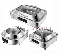 Restaurant Hydraulic Edelstahl Buffet Food Warmer Deluxe Hot Pot mit elektrischer Option Kommerzielle elektrische Chafing Dish