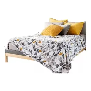 Vianney Estonian Lightweight Blanket Double Size <b>Leaf</b> Print Modern <b>Bedding</b> All Season Rectangle - Product Image 4