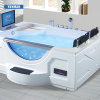 Baignoire Balnéo Autoportante Portable Haut de Gamme pour 2 Personnes en Acrylique avec TV Étanche, Chauffage, Radio FM – Double Spa Moderne pour Hôtels