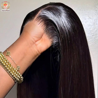 Perruque en cheveux humains lisses et soyeux, dentelle HD 13x6 indétectable, sans colle, pré-épilée, ligne de cheveux naturelle, densité 200%, perruque Lace Front, fournisseur