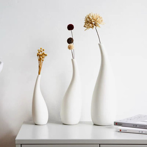 <span class=keywords><strong>Vaso</strong></span> di ceramica minimalista stile nordico <span class=keywords><strong>bianco</strong></span> smaltato cotto titolare di fiori secchi per il produttore all'ingrosso di decorazioni per la casa - Product Image 2