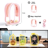 Sac de poussette transparent en PVC refermable en stock, pochette de rangement pour mini figurines, support de présentation suspendu pour porte-clés