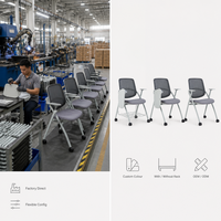Chaise de conférence en tissu avec pieds en acier pour la formation en entreprise