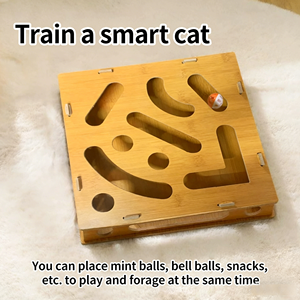 <b>Cat</b> Maze <b>Tunnel</b> Scooping Toy 28cm X 28cm X 6cm with Bells Boredom Buster for <b>Cats</b> Interactive Play MDF Funny Cut - Product Image 4