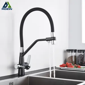 Vòi Nước Nhà Bếp Được Lọc Bằng Đồng Đen Kéo Ra Phun 360 Xoay Lọc Nước Tap Ba Cách Chìm Mixer Vòi Bếp