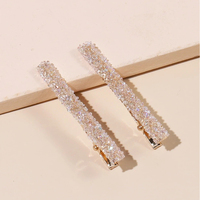 Pinces à cheveux en strass motif alligator, barrettes latérales brillantes en cristal, accessoires de mode pour femmes, vente en gros