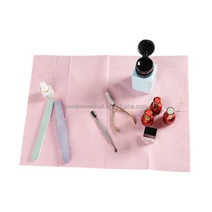 Одноразовые 3-слойные зубные нагрудники для пациента салфетки розовые дешевые водонепроницаемые накладки для стола 33x45 см