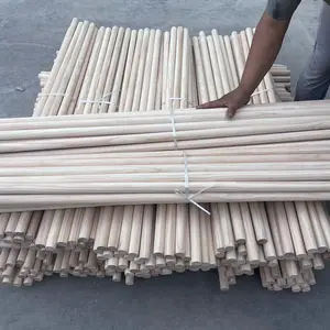 Venta al por mayor de varillas redondas de madera maciza de pino con fabricación de paquetes