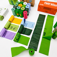 Sacs à déjections canines compostables personnalisés en PLA PBAT, amidon de maïs, biodégradables, respectueux de l'environnement, pour les promenades quotidiennes