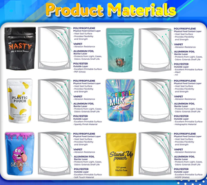 Túi nhựa in tùy chỉnh có logo 3.5g Túi Mylar chống trẻ em đứng lên túi có khóa kéo gói lưu trữ thực phẩm - Product Image 5