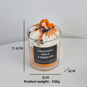 Hot Sale Custom Soy Wax Creamy Fruit Scented <strong>Candle</strong> Luxury Cute Ice Cream Dessert Scented <strong>Candles</strong> for Home - Product Image 2
