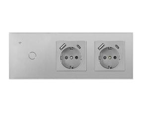 Interrupteur tactile modèle européen Prises électriques domestiques Prise murale avec ports USB - Product Image 1