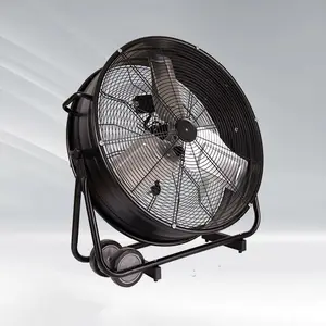 Tambor de ventilador súper industrial de alta velocidad de servicio pesado de 24 pulgadas OEM con rueda para hotel, garaje, hogar comercial