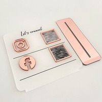 Signe de table en acrylique CUSTOM Social Media Face Book Ins logo Plaque Stand Scanning QR Code Card Holder Display Business Sign STAND