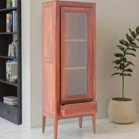 Librería moderna de madera maciza de DU'S con almacenamiento de 3 niveles y puertas de vidrio transparente para una excelente exhibición