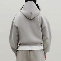 Sweatshirt à Capuche Zippé Vierge Coupe Ample Fermeture Intégrale Oversize Personnalisable Effet Acide Délavé Double Épaisseur Molleton Coton