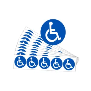 장애인 휠체어 기호 라벨 | 핸디캡 표지판 스티커 2 인치 장애인 주차를위한 편리한 데칼