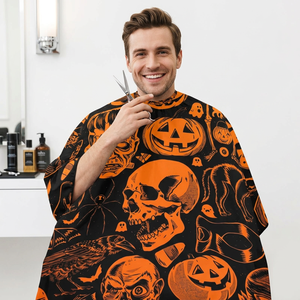 Wholesale <b>Waterproof</b> Polyester Pongee Barber Cape Custom Logo Customizable Color Design Logo Printing Capes - Product Image 1