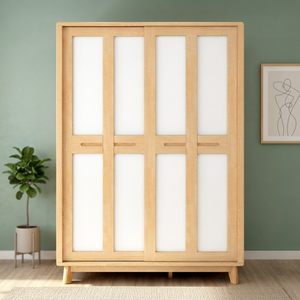 Modern Wooden Wardrobe With Flat Panel <b>Sliding</b> <b>Doors</b> Freestanding Bedroom Storage <b>Cabinet</b> Modern Design - Product Image 4