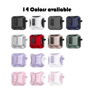 Soporte de teléfono protector anticaída de lujo para <span class=keywords><strong>AirPods</strong></span> <span class=keywords><strong>Pro</strong></span> 2 funda de TPU de parachoques de armadura funcional con llavero y funda para auriculares - Product Image 2
