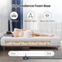 Matelas de lit orthopédique AIDI à pression réduite, avec surmatelas en mousse à mémoire de forme ferme et gel, roulé en boîte, par le fabricant