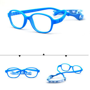 Anit Marco de gafas de goma para niños con luz azul para prescripción Premium pequeño TPEE silicona ovalada flexible con correa niñas niños - Product Image 6