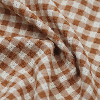 Petit Plaid 170gsm Deux Tons Fil Teint Check Dobby 45% Coton 55% Lin Tissu pour Babys Kids