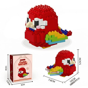 Ensemble de blocs de construction <span class=keywords><strong>en</strong></span> micro-particules pour oiseaux (perruches, calopsittes, perroquets, ara) et animaux, modèle de petites briques, <span class=keywords><strong>puzzle</strong></span>, jouet éducatif pour enfant - Product Image 4