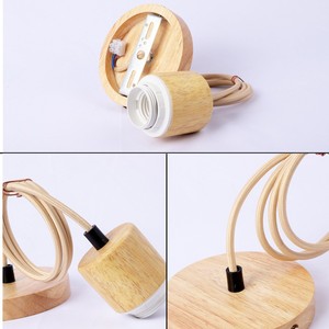 Minimalist Modern Chandelier Nordic Style Solid Wood Single Head Lamp <b>Holder</b> For Restaurants Hotels Bars Round LED Light 1.2M - Product Image 2