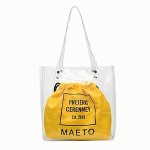 Bolso de Playa de Verano para Mujer, Estilo Coreano, de Mano y Bandolera, Bolso de Hombro Individual, Bolso Madre e Hija, Transparente, Tipo Jelly, Nuevo y Elegante - Product Image 1