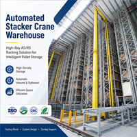 Système de stockage et de récupération automatisé (ASRS) avec grue empileuse, rayonnage pour palettes robustes pour la logistique d'entrepôt