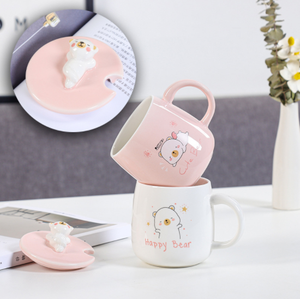 Venta al por mayor de dibujos animados lindo oso cerámica café leche taza tazas de té para amantes taza de regalo - Product Image 1