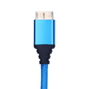 Cable de datos USB 3.0 a Micro USB trenzado azul para conexión de teléfono móvil - Product Image 4