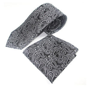 Corbata de tinte personalizada para hombre, ropa Formal de seda, poliéster, estilo Paisley, corbata, conjunto cuadrado de bolsillo, accesorios para traje de boda de negocios - Product Image 2