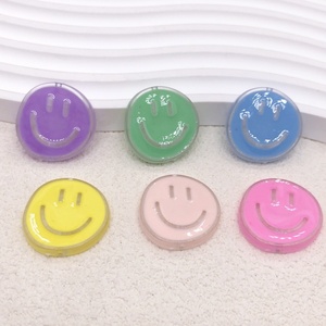 Perles rondes transparentes à motif visage souriant effet goutte d'huile pour la fabrication de breloques de téléphone et de sacs DIY |   Accessoires d'artisanat - Product Image 2