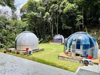 Tente dôme Mars Glamping préfabriquée en polycarbonate transparent et imperméable Starshine de conception moderne pour hôtels en plein air