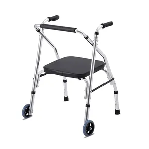 Wholesale New Rollator Adult Gait Walker Folding Aluminum Elderly Disabled Walker With Seat Wheels