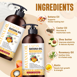 Shampooing et après-<span class=keywords><strong>shampoing</strong></span> bio sans sulfate à l'huile de Batana et au beurre de karité, marque privée OEM, favorisant la croissance des cheveux et réparant les dommages - Product Image 4