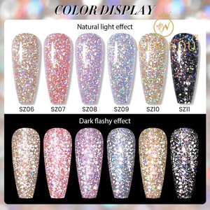 <span class=keywords><strong>Vernis</strong></span> à ongles réfléchissant à paillettes or champagne Gel à ongles mousseux Varnis Gel UV <span class=keywords><strong>semi</strong></span>-<span class=keywords><strong>permanent</strong></span> pour ongles - Product Image 2