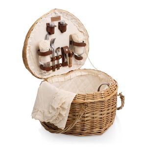 Cesto da Picnic Decorativo Lavabile Mini Rotondo per 4 Persone Rosa a Forma di Cuore Fai-da-Te in <span class=keywords><strong>Vimini</strong></span> Ciliegio - Product Image 4