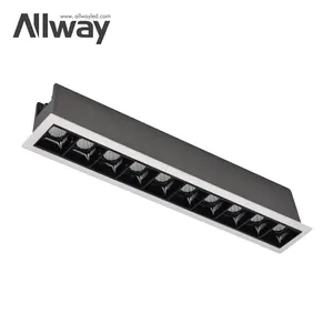 Lampu Kisi-kisi Langit-langit Tersembunyi Ukuran Mini Kualitas Tinggi Gedung Kantor SMD 20W LED Lampu Downlight Linear