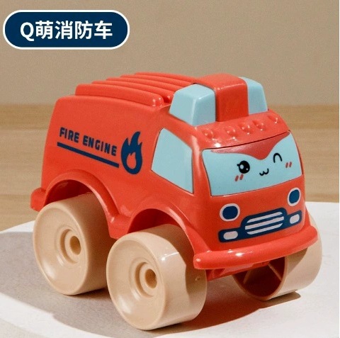 q mignon camion de pompiers rouge
