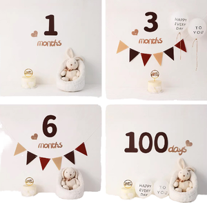 YAN Net Red Ins Wind Felt Digital English Flag Baby 100 Days Full Moon Birthday Layout Photo Props Model 102601 - Product Image 4