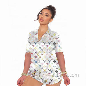 Indumenti da notte per ragazze estive all'ingrosso set <span class=keywords><strong>pigiama</strong></span> a due pezzi <span class=keywords><strong>pigiama</strong></span> in raso di seta designer stampa <span class=keywords><strong>pigiama</strong></span> <span class=keywords><strong>pigiama</strong></span> <span class=keywords><strong>corto</strong></span> per donna - Product Image 4