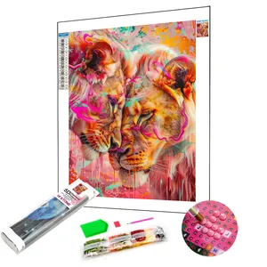 Populaire Groothandel Kleurrijke Leeuwen 5d Diamond Painting Dier Serie Kruissteek Borduurwerk Schilderij Huisartikelen Muurkunst