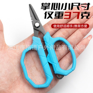 Tijeras de pesca nuevas, tijeras para línea de PE, tijeras para señuelos de acero inoxidable con bordes dentados, revestimiento de teflón, resistentes al agua de mar. - Product Image 2
