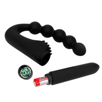 Masseur de prostate en silicone étanche avec perles anales vibrantes et plug anal, stimulation écologique pour le bien-être masculin