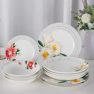 PITO Ensembles d'assiettes en porcelaine osseuse en céramique de style européen moderne vaisselle ensemble de vaisselle en céramique pour restaurant et hôtel
